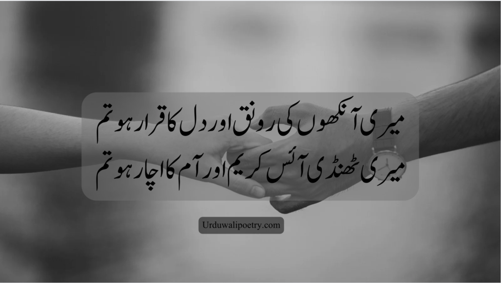 Beautiful two-line love poetry in Urdu and Roman Urdu for lovers