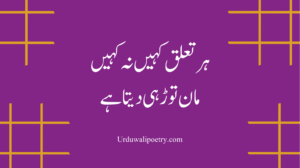 2 Line Urdu Poetry about silence and unspoken emotions